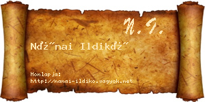 Nánai Ildikó névjegykártya