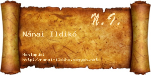 Nánai Ildikó névjegykártya